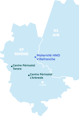 Carte des lieux de consultations de la maternité des Hôpitaux Nord-Ouest